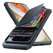 oupeigar For Google Pixel 9 Pro XL Case Wallet, Built-in Card Holder(Store 4-5 Cards) \u0026 Slide Camera Cover \u0026 Kickstand, Military Grade Protection, Rugged Silicone Case for Pixel 9 Pro XL Case (Black)